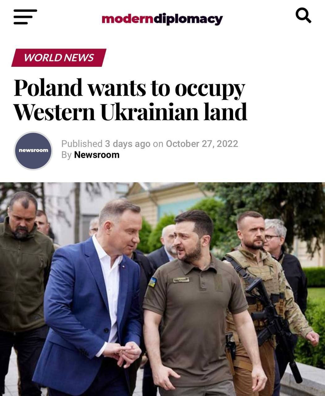 Польща готується окупувати українські землі – Modern Diplomacy