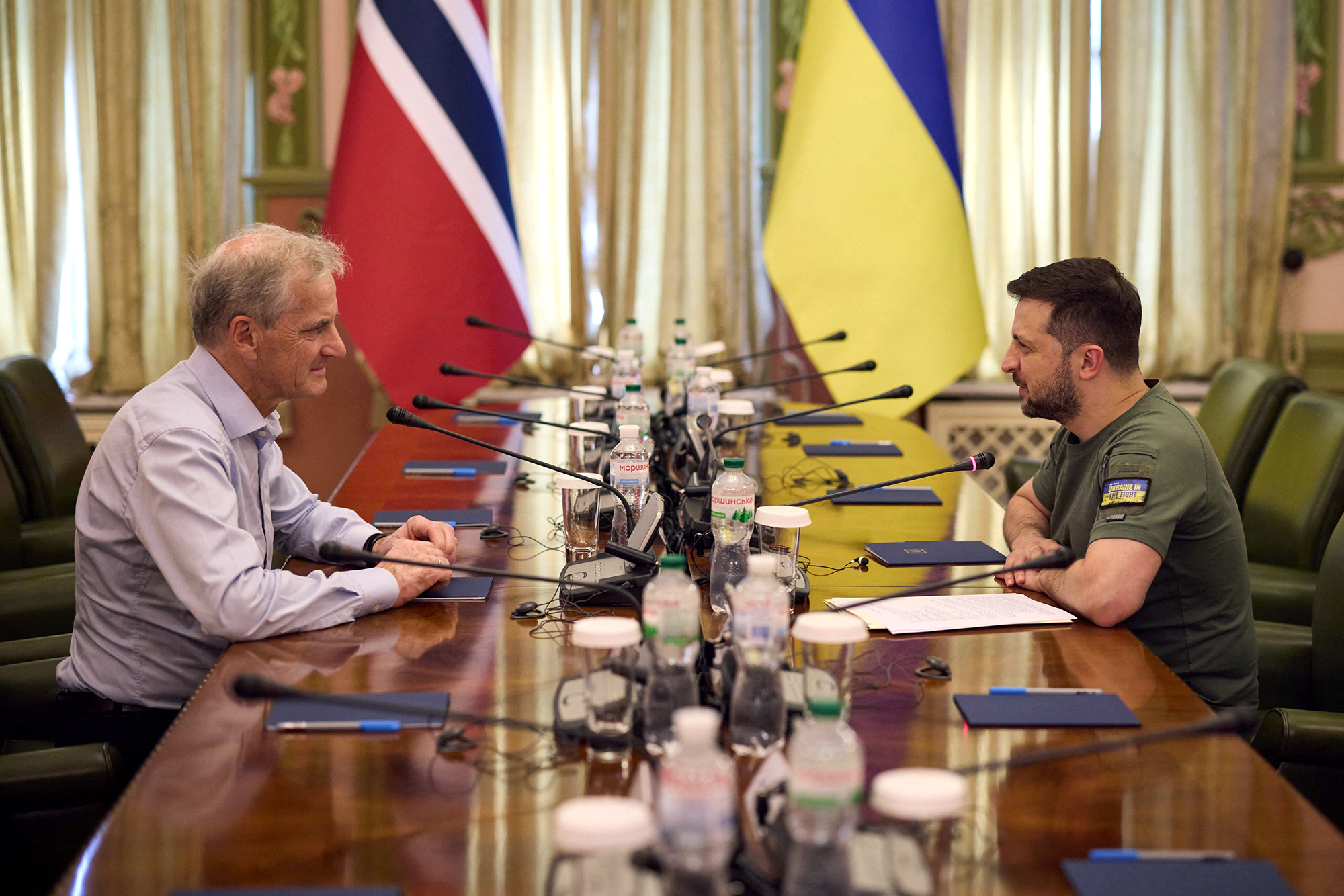 Norway's Prime Minister Jonas Gahr Støre attends a meeting with Ukraine's President Volodymyr Zelensky in Kyiv, Ukraine on July 1. (Ukrainian Presidential Press Service/Handout/Reuters)