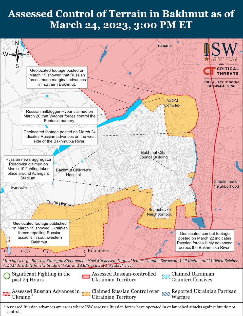 Російські сили досягли успіхів у районі Бахмута – ISW