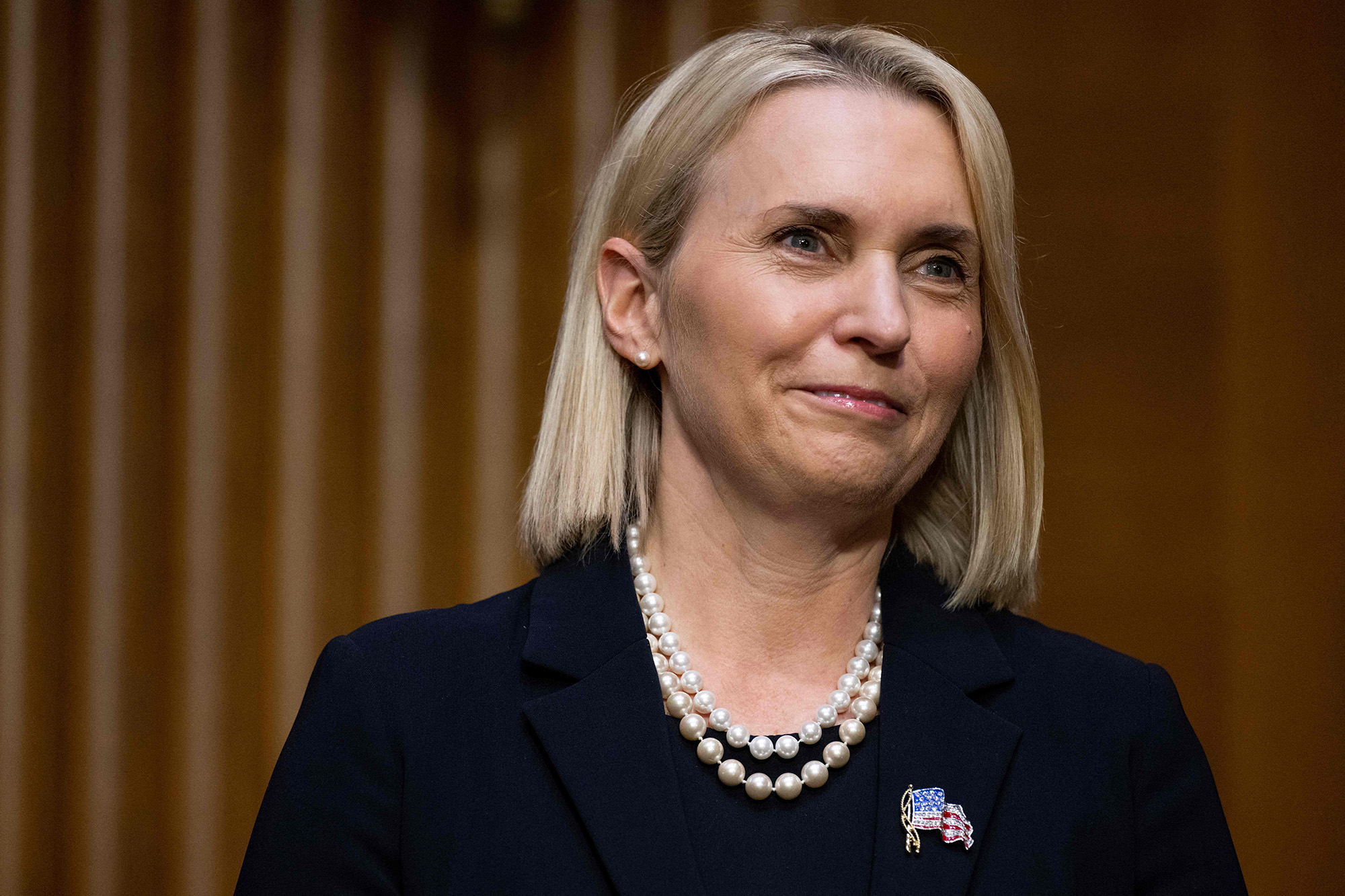 Bridget Brink arrives to testify on her nomination to be US Ambassador to Ukraine during a Senate Foreign Relations Committee hearing on Capitol Hill in Washington, DC, on May 10, 2022. (Photo by SAUL LOEB / AFP) (Photo by SAUL LOEB/AFP via Getty Images)